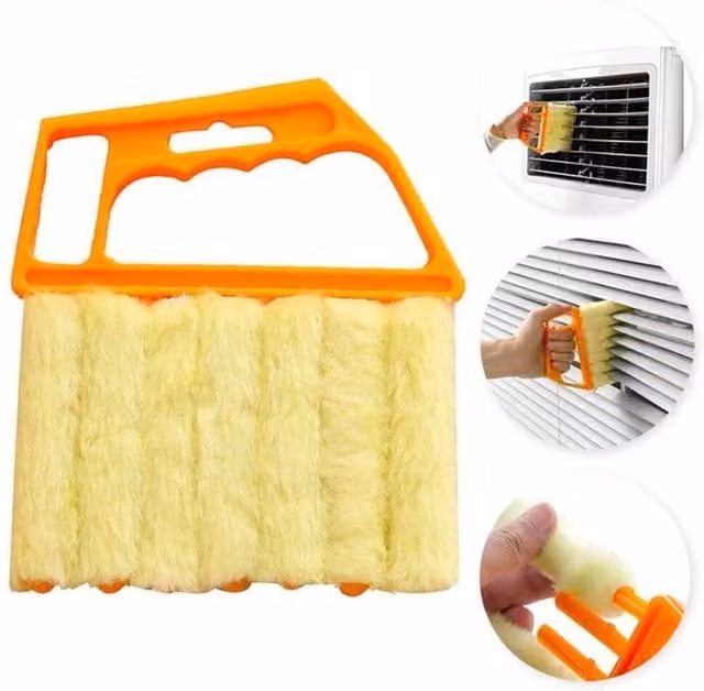 PAWNORA Easy Clean Microfibre Tool Duster with 7 Brushes in Yellow