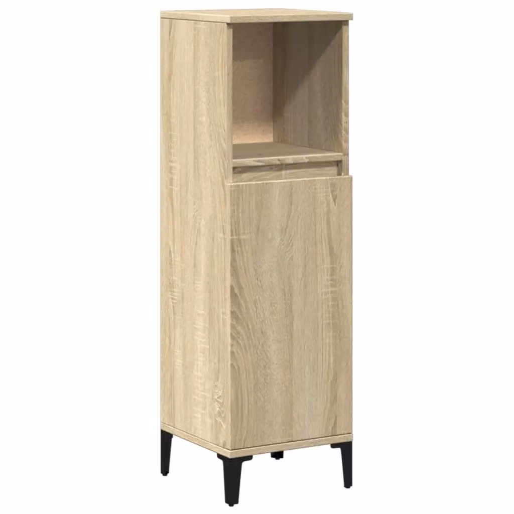 Berkfield Home Sonoma Oak Bathroom Cabinet in Brown, W/D/H: 30 x 30 x 100 cm – 2