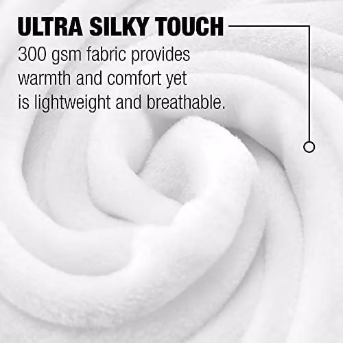 LOGOVISION Geometric Fleece Blanket in White and Multicolour, W: 152 cm, D: 127 cm – 4