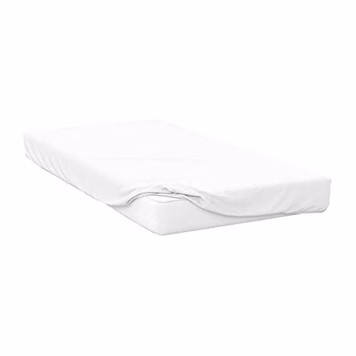 Belledorm Egyptian Cotton Percale Fitted Sheet, White, W/D/H: 120 x 200 x 30 cm