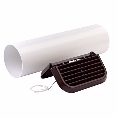Xpelair Simply Silent Square Contour Wall Kit Grille in Brown with 300mm Tube – 1