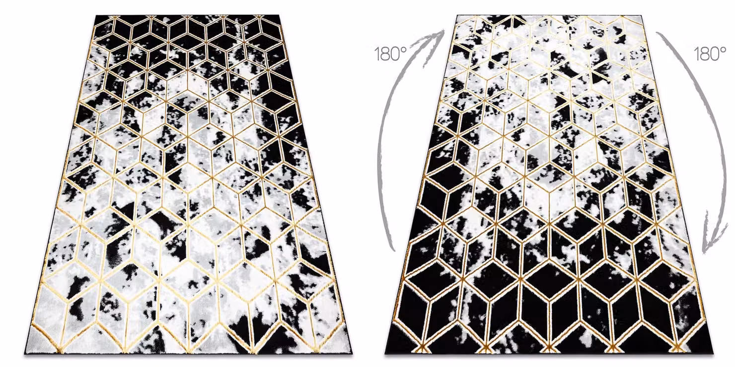 RugsX Allure Geometric Modern Rug in Black and Multicolour, W: 80 cm, L: 150 cm – 3