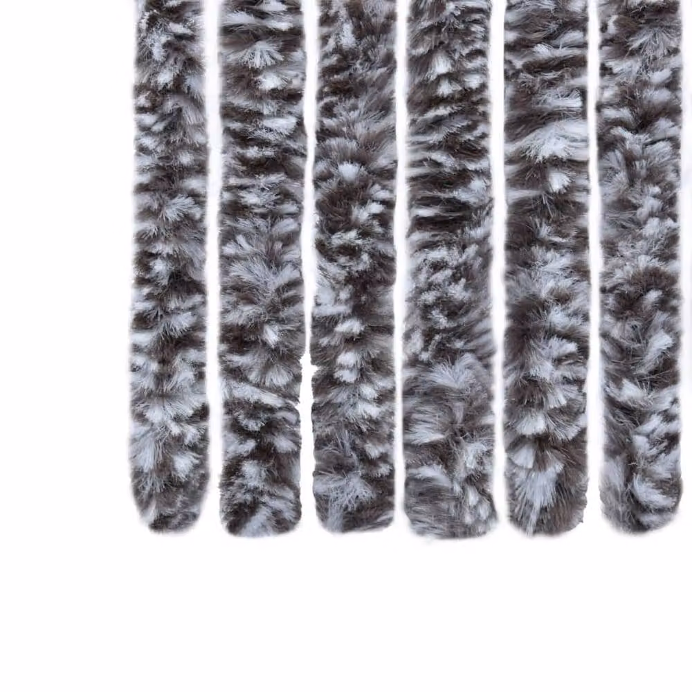 Berkfield Home Brown and Beige Striped Chenille Insect Curtain, W: 56 cm, H: 185 cm – 5