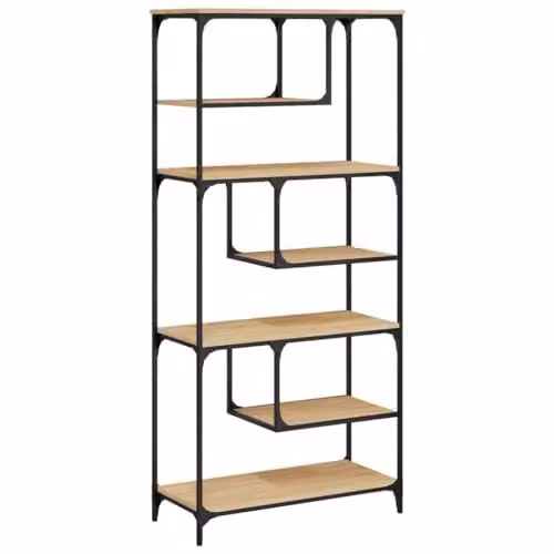 vidaXL Modern Bookcase in Brown Sonoma Oak, W/D/H: 81 x 36 x 176 cm – 1