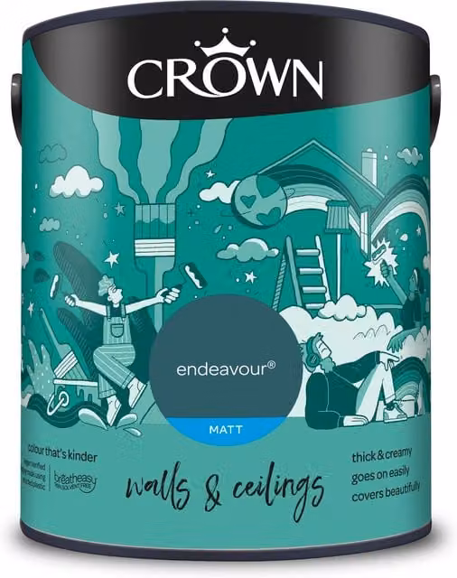 Crown Paints Matt Emulsion in Endeavour Green, 5 l