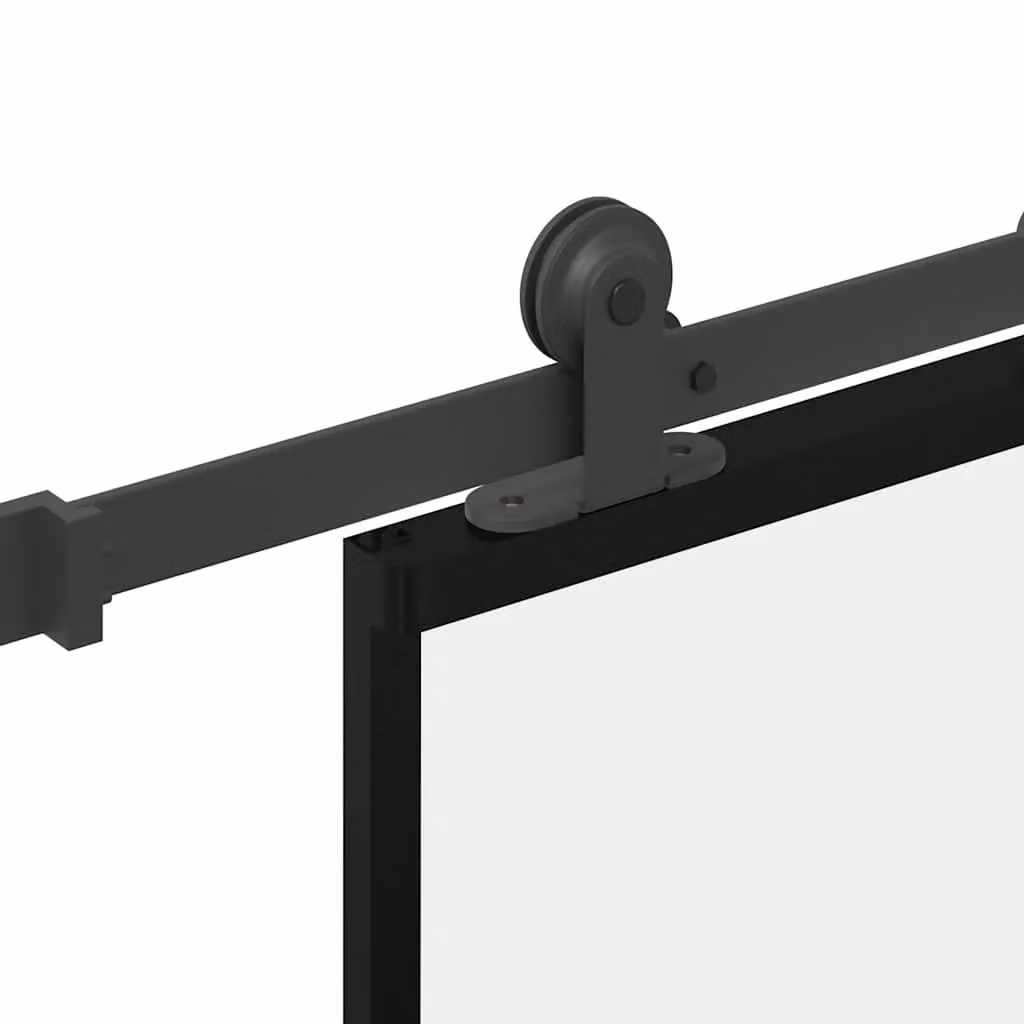 Berkfield Home Modern Sliding Door with Hardware Set in Black, ESG Glass and Aluminium, W: 76 cm, H: 205 cm – 3