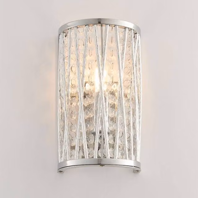 Pagazzi Marissa Chrome and Crystal Dimmable Wall Light in Silver