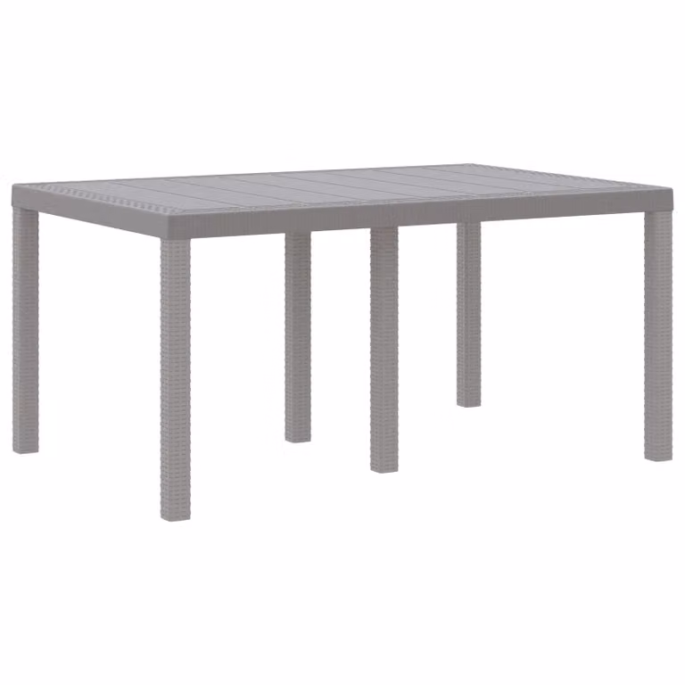 Berkfield Home Modern Garden Table in Light Grey Poly Rattan, W/D/H: 150 x 100 x 73 cm