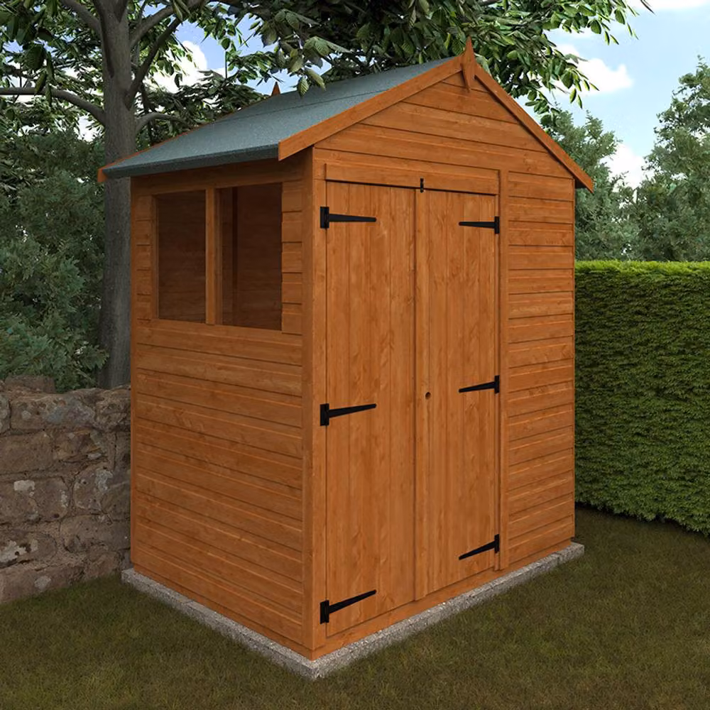 Buttercup Farm 4x6 Flex Apex Double Door 12mm Flex Wooden Chicken Coop in Burnt Orange and Grey, W: 175 cm, D: 123.8 cm, H: 213.5 cm – 2