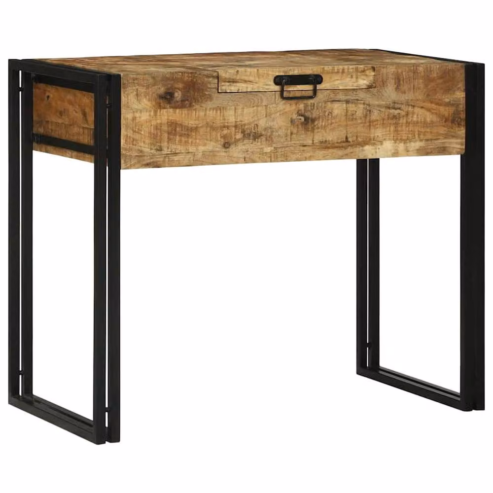 Berkfield Home Modern Mango Wood Dressing Table in Brown, W/D/H: 90 x 50 x 75 cm – 3