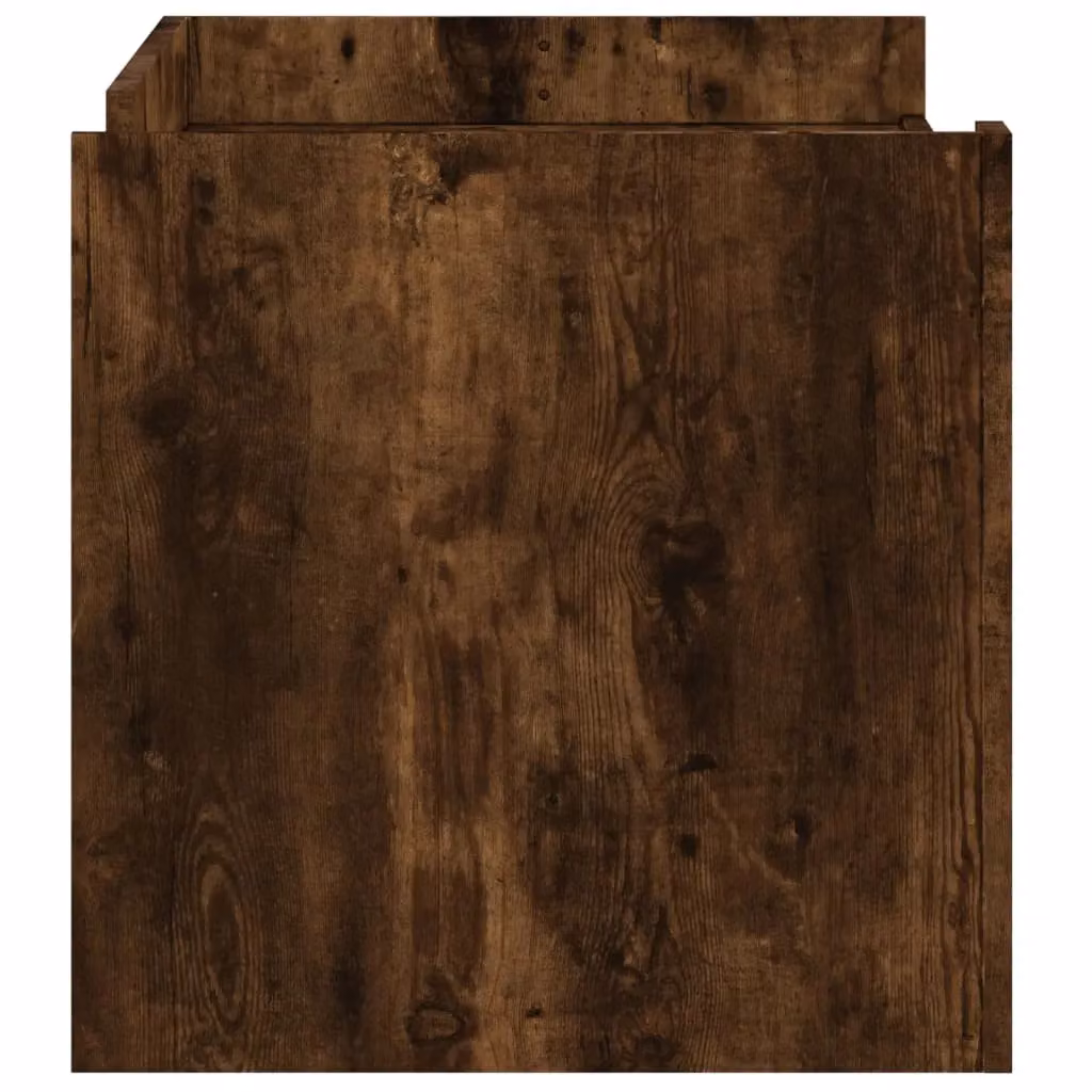 Berkfield Home Smoked Oak Coffee Table in Brown, W/D/H: 100 x 50 x 50 cm – 4