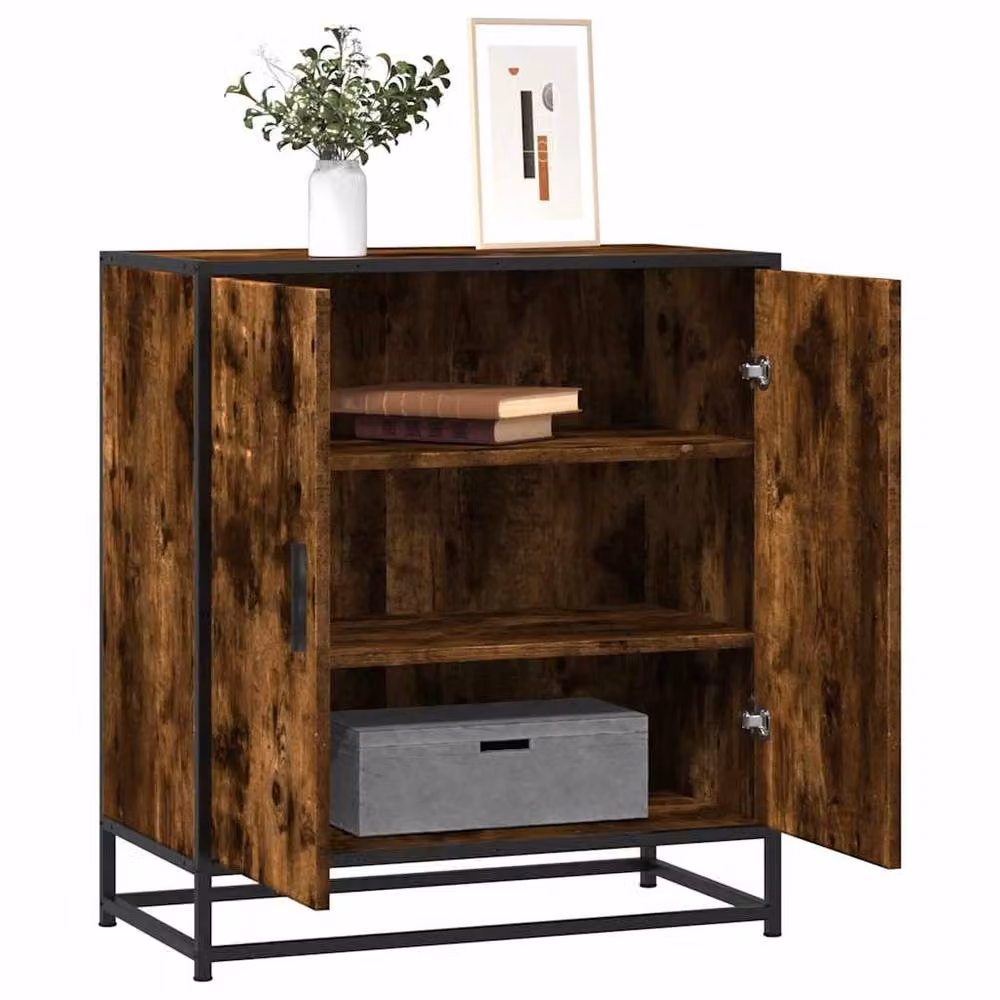 Berkfield Home Smoked Oak Sideboard in Brown, W/D/H: 68 x 35 x 76 cm – 2