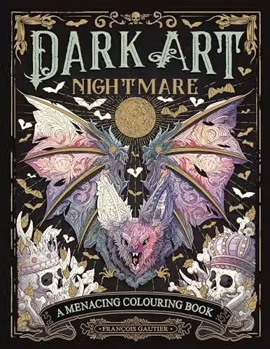 LOM ART Dark Art Nightmare Menacing Colouring Book for Adults, Multicolour