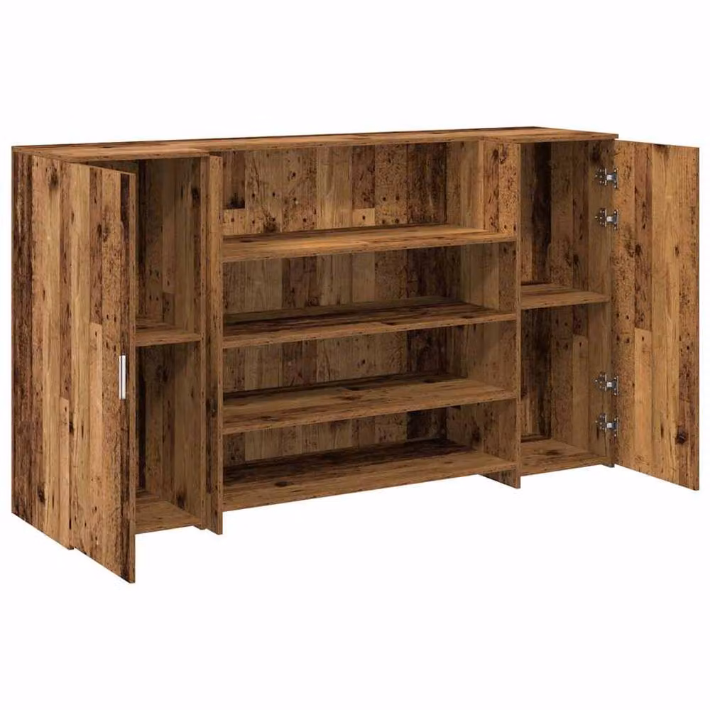 Berkfield Home Reception Desk in Brown Old Wood, W/D/H: 180 x 50 x 103.5 cm – 3