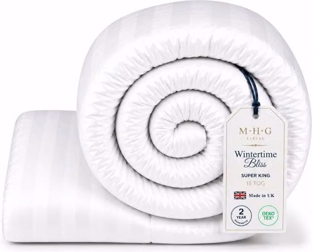 MHG Living 15 Tog Superking Winter Microfibre Hollow Fibre Duvet in White