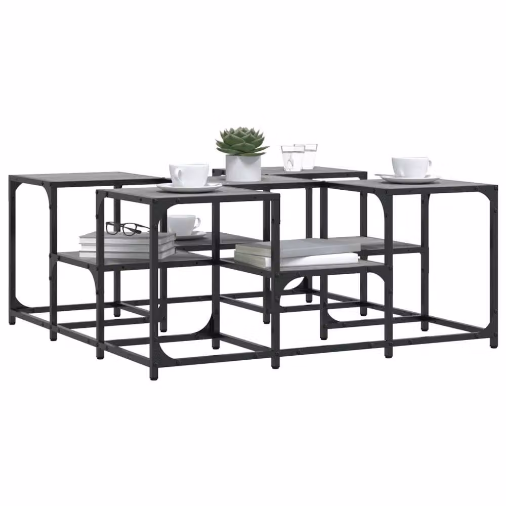Berkfield Home Square Coffee Table in Grey Sonoma, W/D/H: 91 x 91 x 40 cm – 3