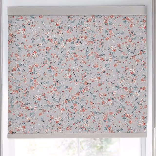 Laura Ashley Blossoms Translucent Made to Measure Roller Blind, Coral Floral Pattern