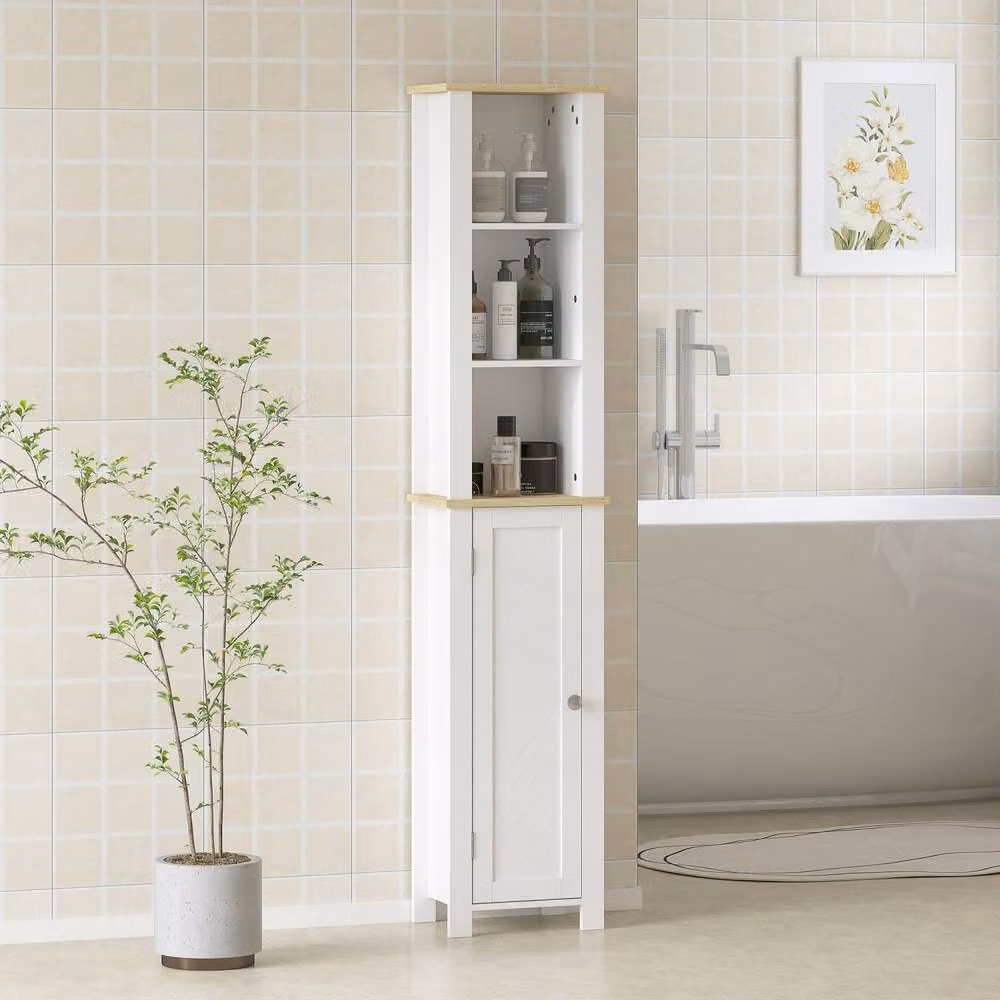 Wyld Haus Nifael Slim Freestanding Bathroom Cabinet White W/D/H: 34 x 23 x 165 cm – 3