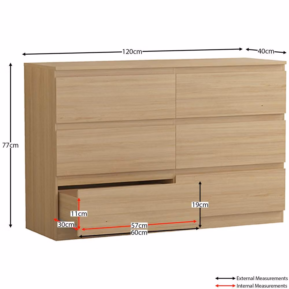 HD Designs Denver 6 Drawer Chest of Drawers in Brown – 2