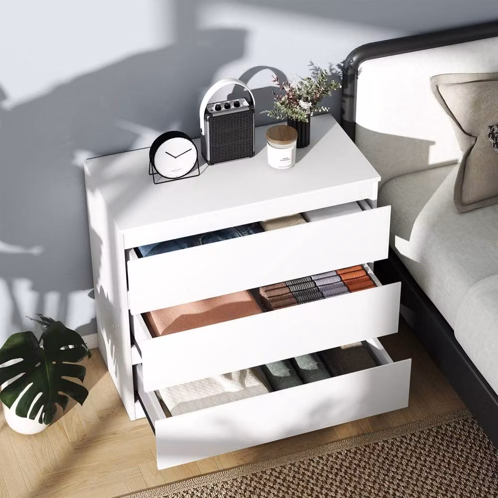 Wyld Haus Luvilo 3 Drawer Wood Chest in White – 5