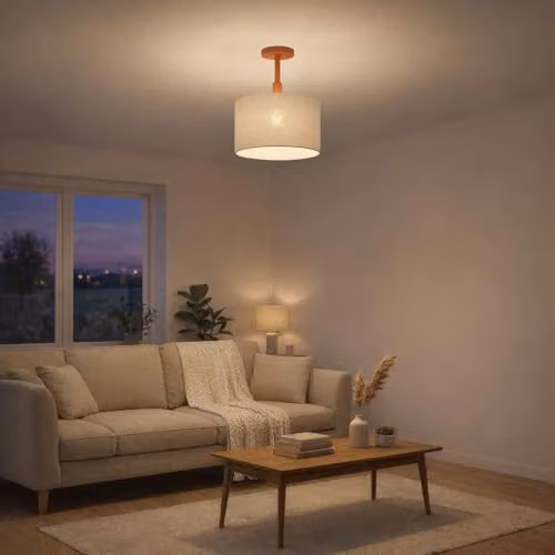 Happy Homewares Industrial Orange Metal Ceiling Light Fitting with E27 Holder, W/D/H: 12 x 12 x 17 cm – 2