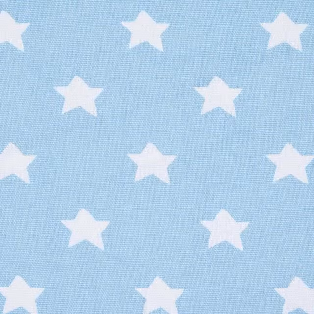 Homescapes Blue Stars Pure Cotton Fabric, Width: 150 cm