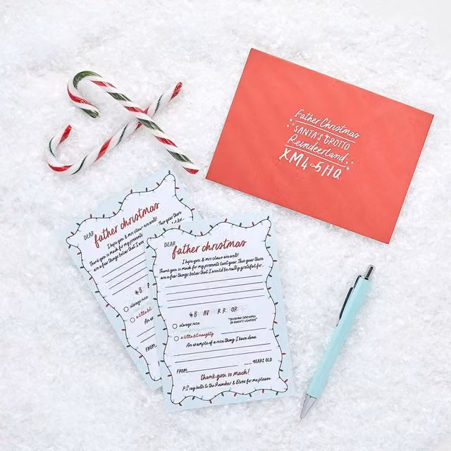 Club Green Letters To Santa Christmas Stationery Pack of 10 Multicolour Lined Paper