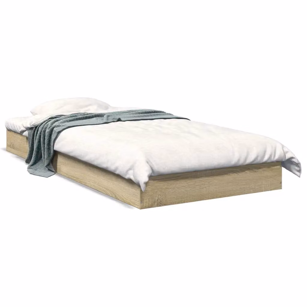 Berkfield Home Sonoma Oak Small Single Bed Frame in Brown, W: 75 cm, L: 190 cm – 2
