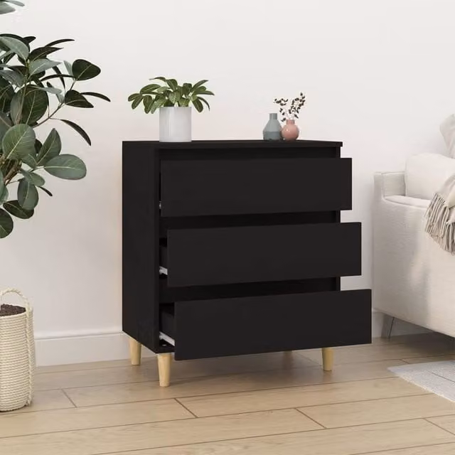 Berkfield Home Black Matt Sideboard, W/D/H: 60 x 35 x 70 cm