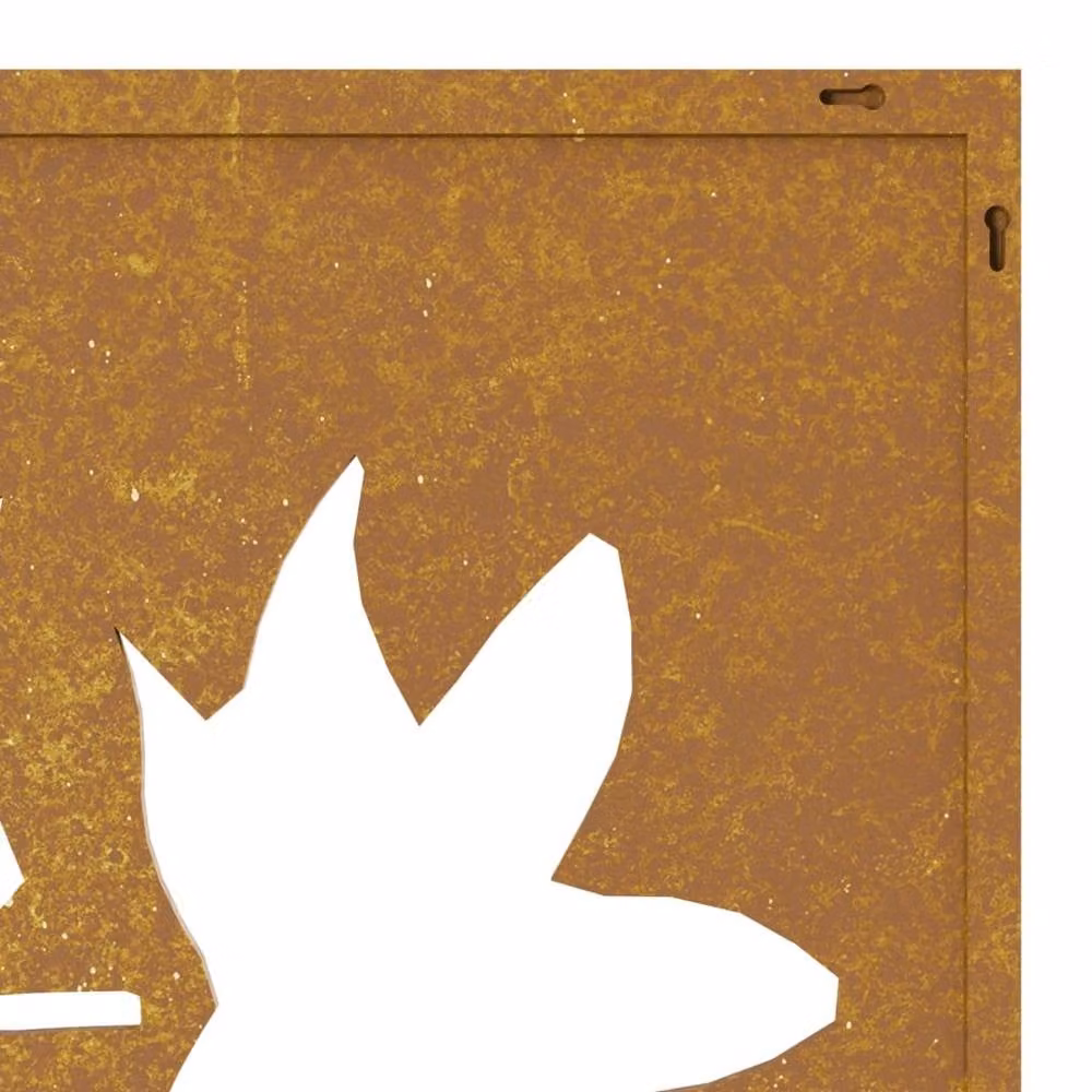 Berkfield Home Brown Corten Steel Maple Leaf Wall Decoration, W: 105 cm, H: 55 cm – 4