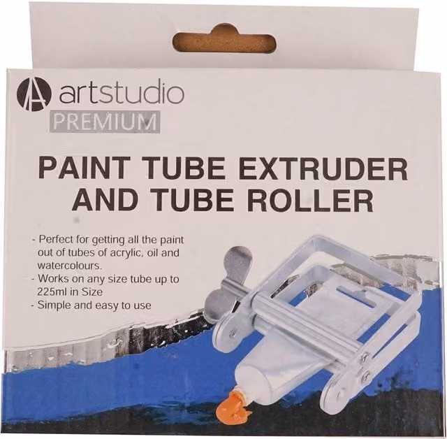 Art Studio Silver Metal Paint Tube Extruder and Tube Roller