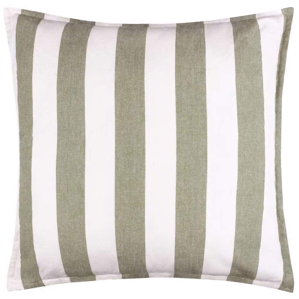 Yard Hayle Striped 100% Cotton Square Outdoor Cushion in Green, W/D/H: 50 x 50 x 50 cm – 2