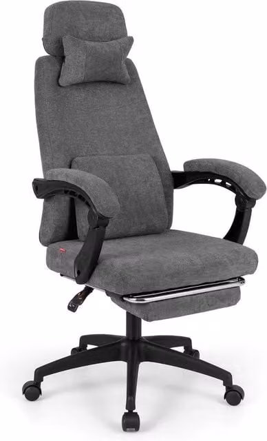 KORVIXA Grey Fabric Executive Chair with Headrest and Armrests, Height: 100 cm – 1