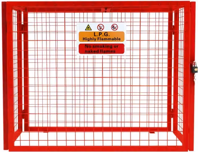 Monstershop Red Collapsible Mesh Gas Bottle Cage, W: 92 cm, D: 50 cm, H: 110 cm