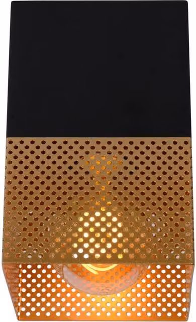 Lucide Renate Modern Flush Ceiling Light in Matt Gold/Brass and Black