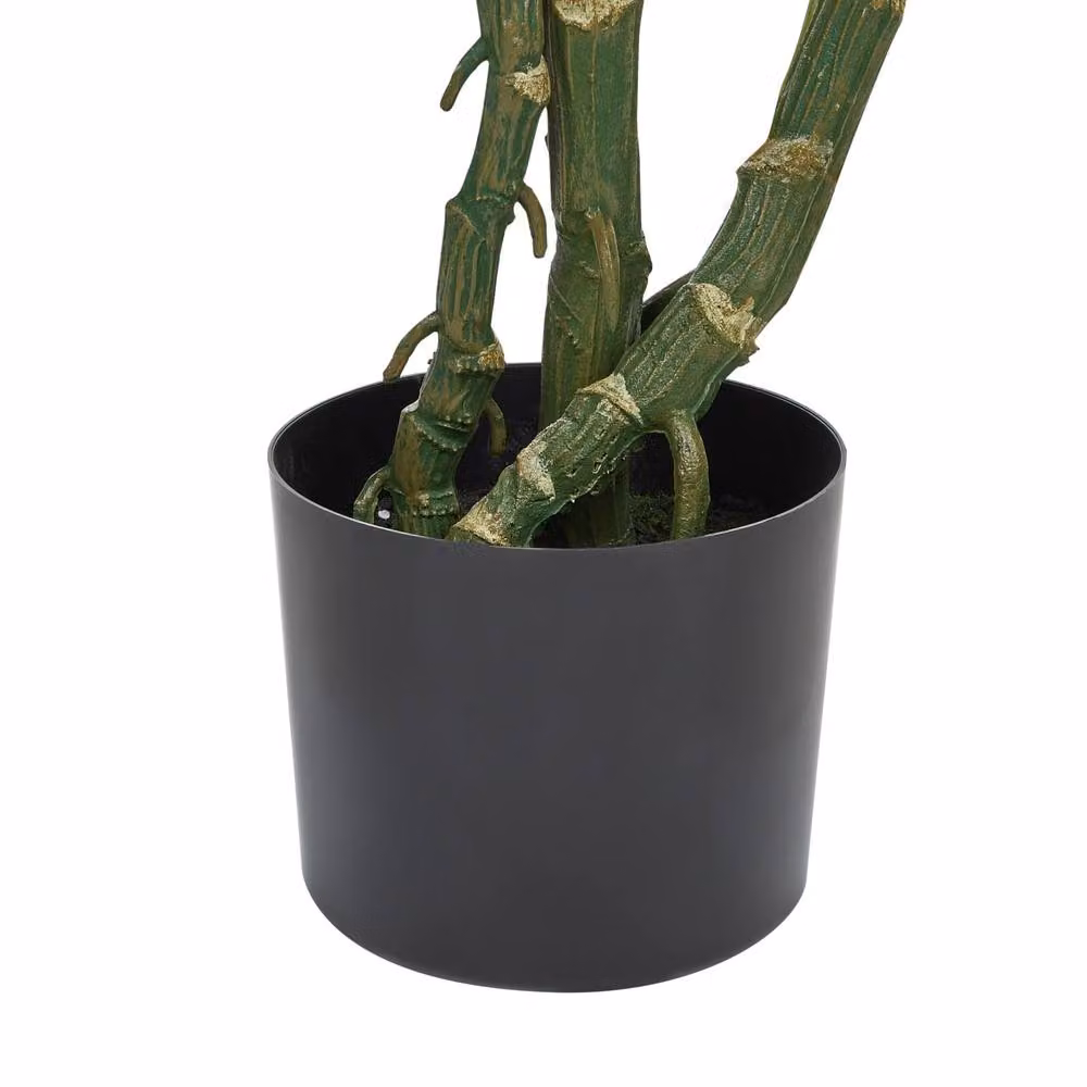 Wyld and Coco 135 cm Artificial Monstera Plant in Green with Black Concrete Pot – 4