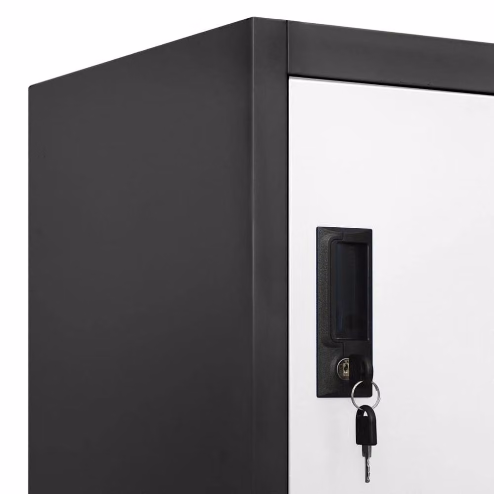 Berkfield Home Metal Locker Cabinet in Anthracite and White, W/D/H: 90 x 40 x 180 cm – 4