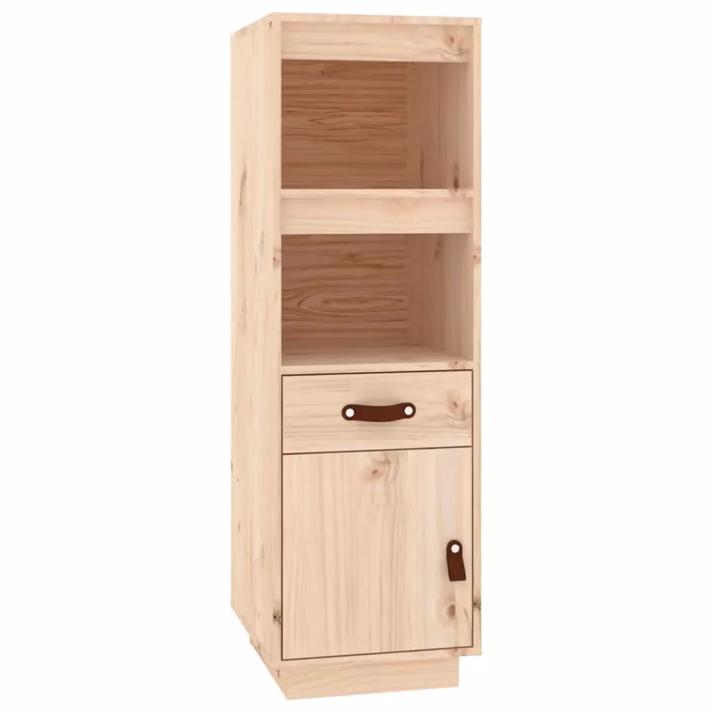 Berkfield Home Rustic Solid Wood Pine Highboard in Brown, W/D/H: 34 x 40 x 108.5 cm – 2