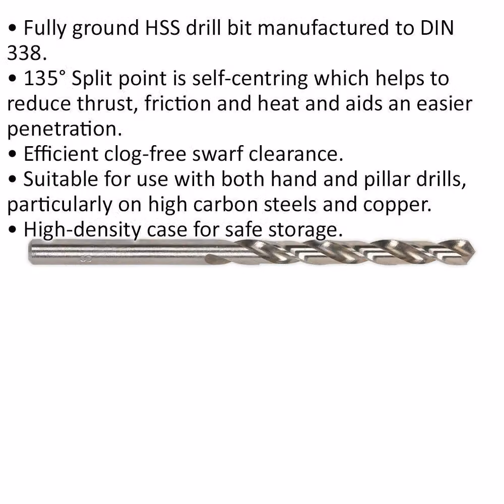 Loops 10 Pack Silver Fully Ground HSS Twist Drill Bits, 5 x 85mm – 2