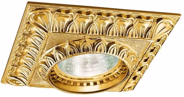 Netlighting Milady Recessed Downlight in Gold and Brass with Glass Finish