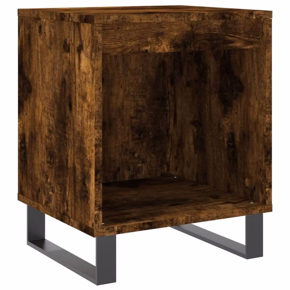 Berkfield Home Set of 2 Smoked Oak Bedside Cabinets in Brown, W/D/H: 40 x 35 x 50 cm – 3