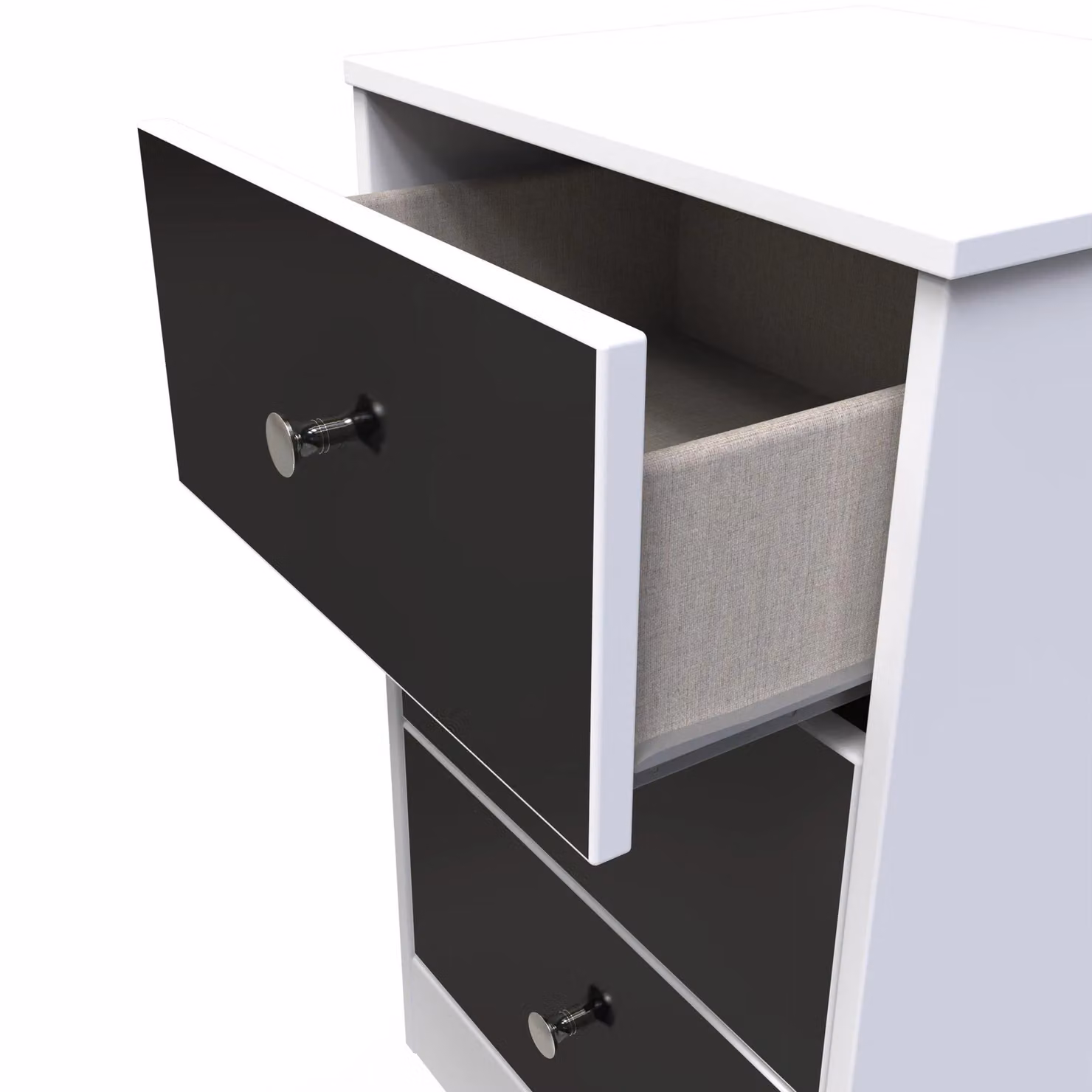2 U Taunton 3 Drawer Bedside Cabinet in Black – 4