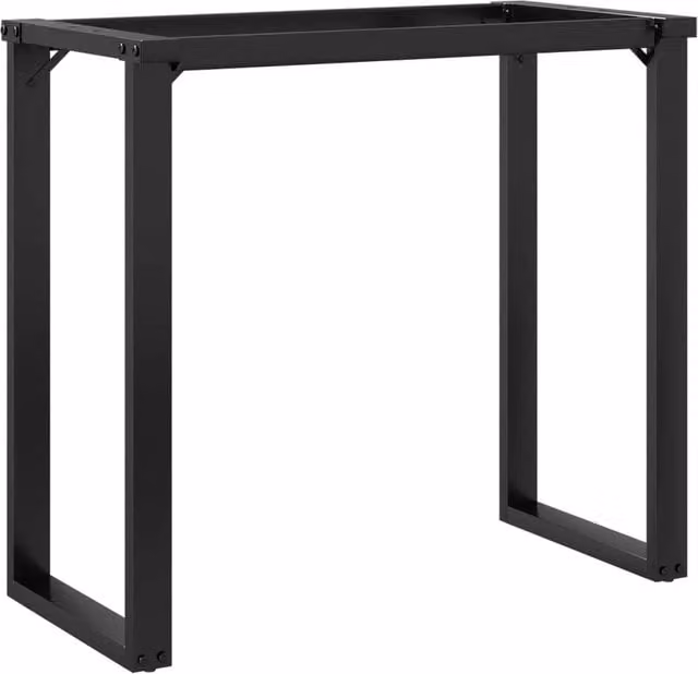 Berkfield Home O-Frame Dining Table Legs in Matt Black Steel, W/D/H: 80 x 40 x 73 cm – 1