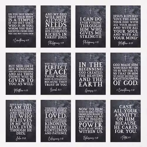 Artery8 Inspirational Bible Verse Collage Kit, Set of 50 Multicolour A6 Scripture Cards for Journaling and Crafting – 5