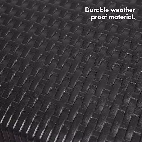 VonHaus Rattan Design Folding Garden Dining Table in Black and Grey, W/D/H: 180 x 74 x 74 cm – 4