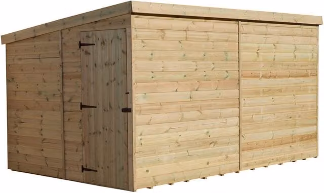 Empire 2000 Green Pent Garden Shed with Single Door and Side Panels