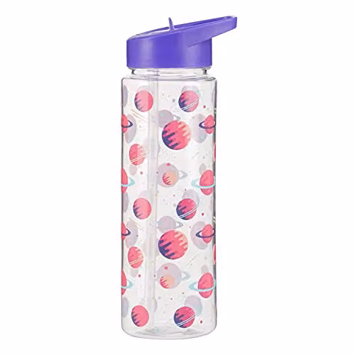 Orsina Purple Space Water Bottle with Carry Handle and Leakproof Screw Lid, 680 ml
