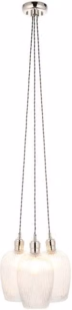 Netlighting Livorno Cluster Pendant Light with Grey Ribbed Glass and Metal Finish – 1