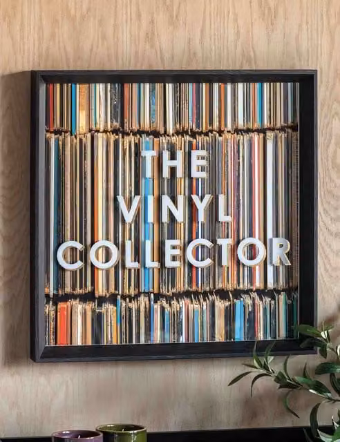 Gallery Direct The Vinyl Collector Square Framed Typography Art in Multicolour