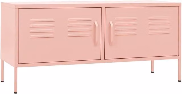 Berkfield Home Pink Metal TV Cabinet W/D/H: 105 x 35 x 50 cm – 1